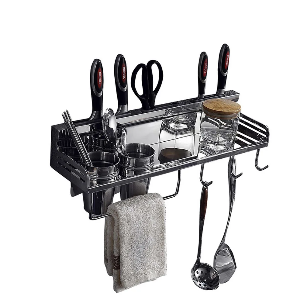Kitchen racks stainless steel kitchen storage rack wall hanging seasoning knife holder kitchen supplies pendant wx8271604