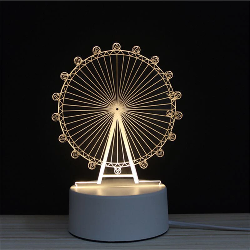 

Ferris Wheel Fairy Tales LED 3D NightLight Acrylic Night Lamp Light Luminary With Touch And Remote Lamps Lights Kids Decoration