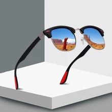 Классические круглые поляризационные солнцезащитные очки для мужчин и женщин, фирменный дизайн, винтажные зеркальные солнцезащитные очки, металлические солнцезащитные очки UV400
