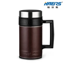 Высококачественная кожаная Вакуумная чашка из китайской фиолетовой глины, Подарочная кружка для офиса, чашка из исинской глины 420 мл