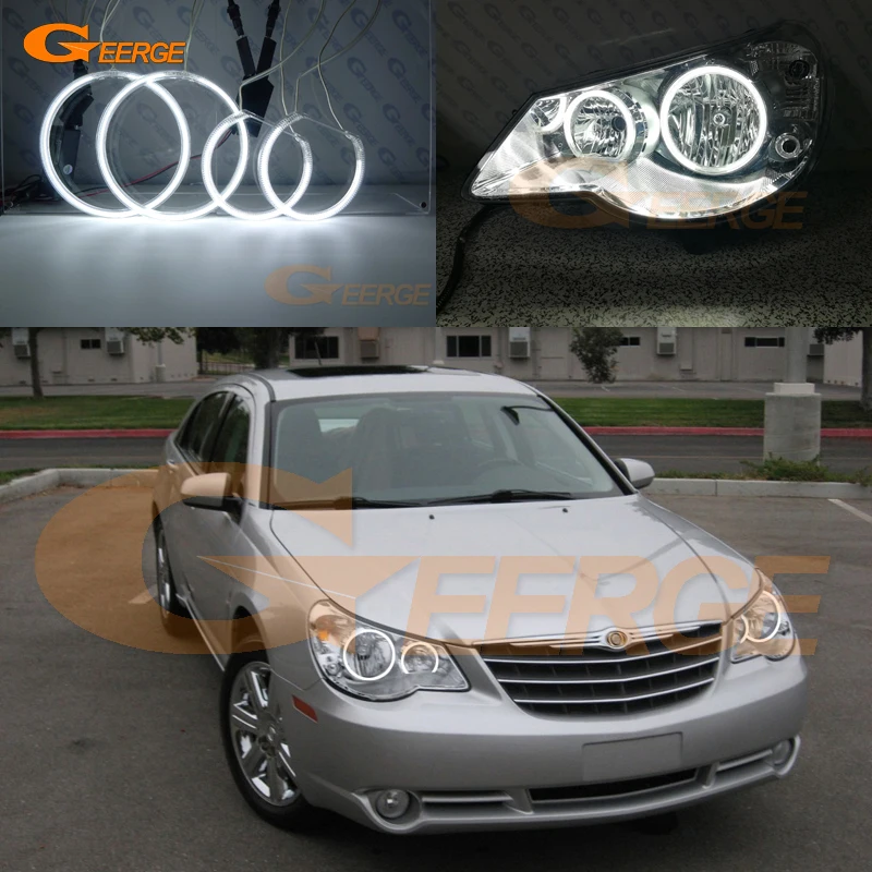 Для Chrysler Sebring 2007 2008 2009 2010 фары отличное Ультра яркое освещение CCFL ангельские глазки комплект Halo Кольцо