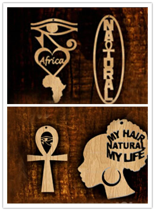 

Free Shipping!Newest africa ankh wood earrings