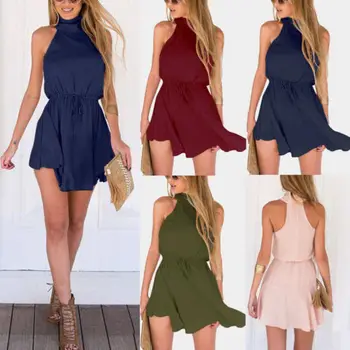 

Women Casual Sleeveless Party Mini Beach Short Mini Dress NEW Women Ladies Clothes Dresses Summer