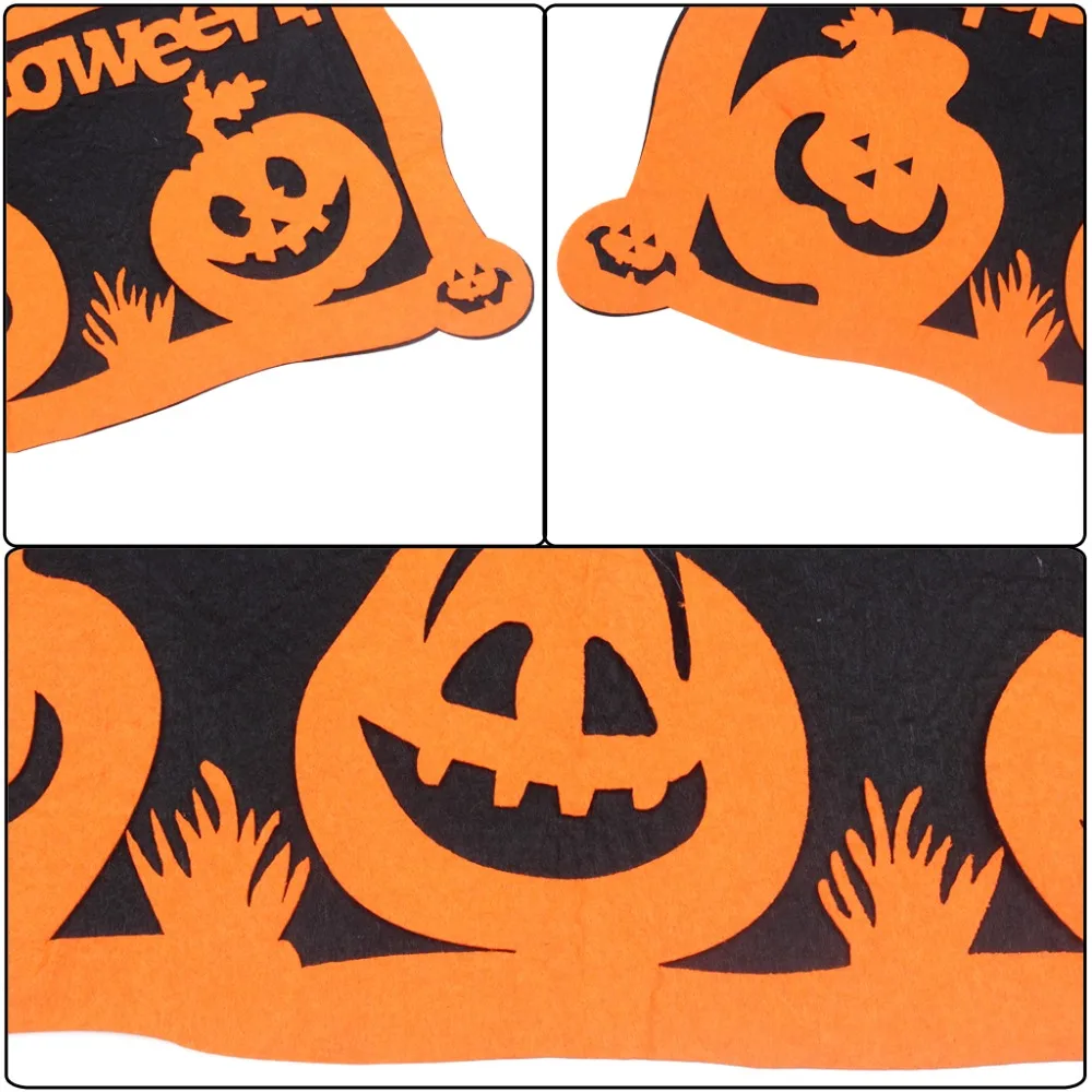 Jack-o-lanterns Pumpkin Witch Banner Felt Streamer  Halloween Decoration For Front Door-0003