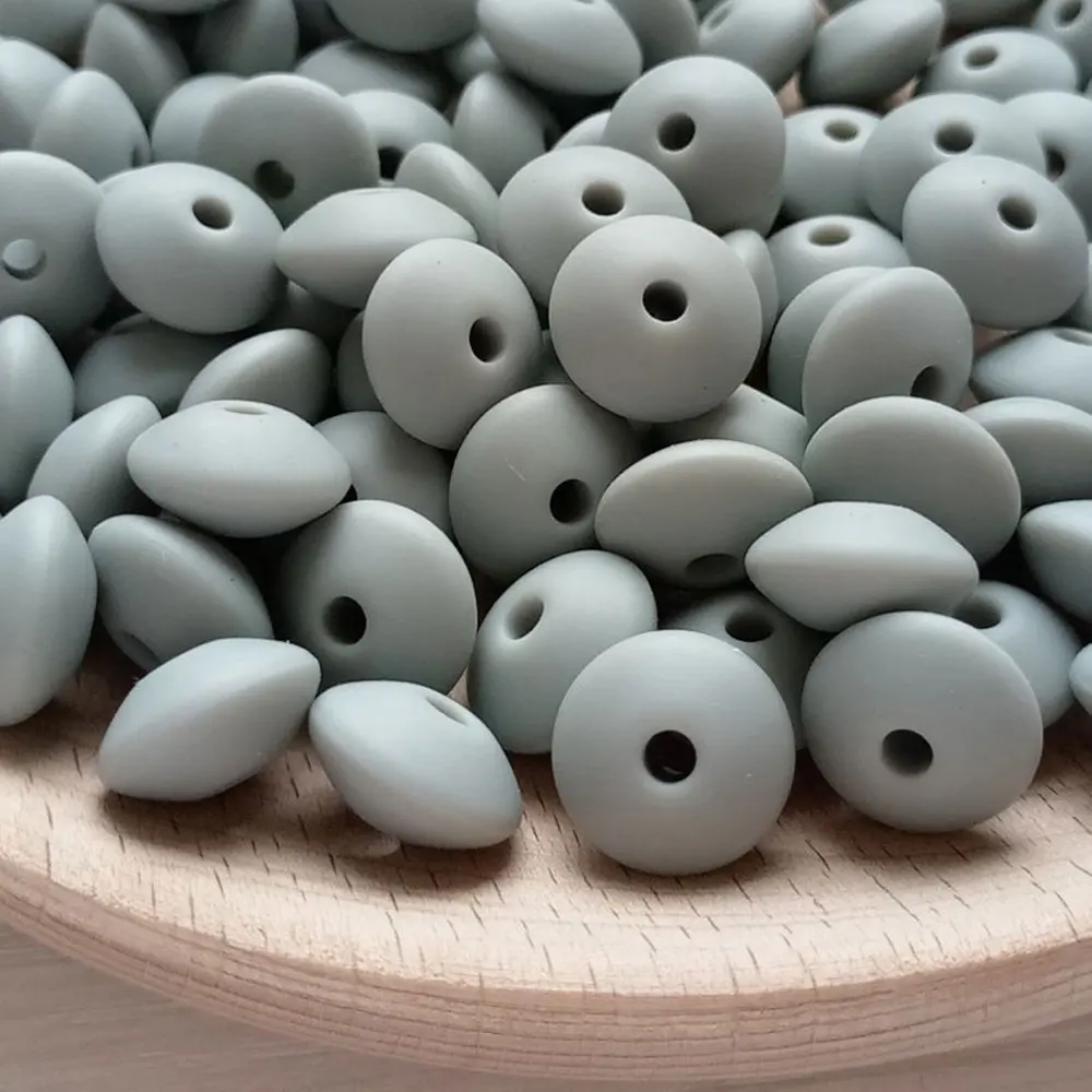 100 шт круглые силиконовые бусины в форме чечевицы 12 мм BPA бесплатно Perle Силиконовые Зубные Ожерелье-Прорезыватель игрушки браслет самодельный шарик