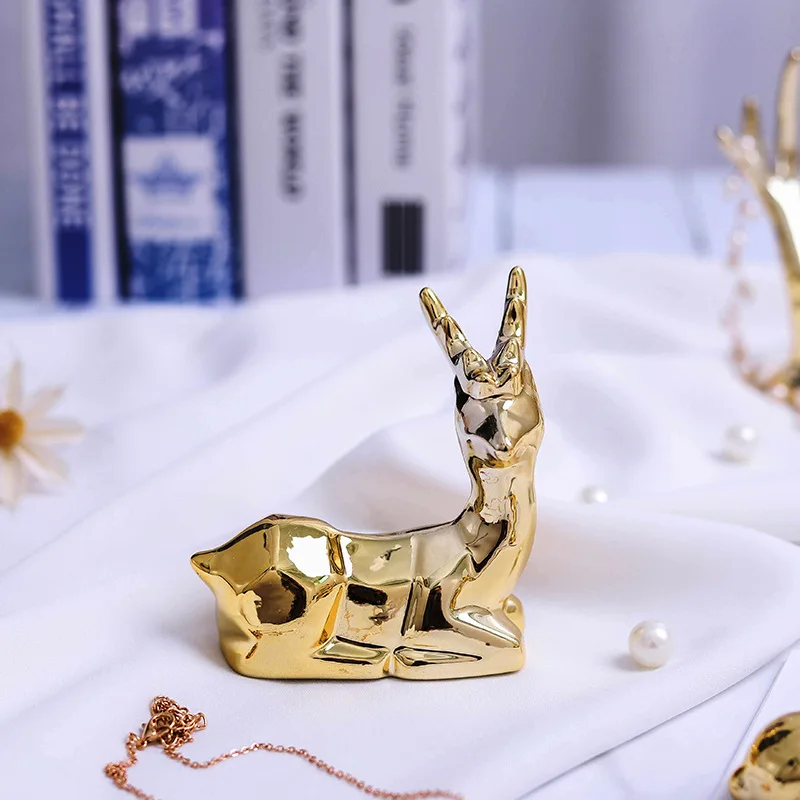 

Creative ornaments ceramic crafts home living room porch desktop mini deer antlers study features ornaments