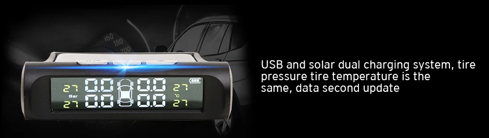 Zeepin TPMS Солнечная зарядка через usb автомобильная система контроля давления в шинах автоматическая система сигнализации с внешними/внутренними датчиками