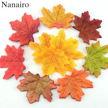 

5000Pcs Artificial Silk Maple Leaves For Home Wedding Party Decoration Scrapbooking Craft Multicolor Fall Vivid Fake Flower Leaf
