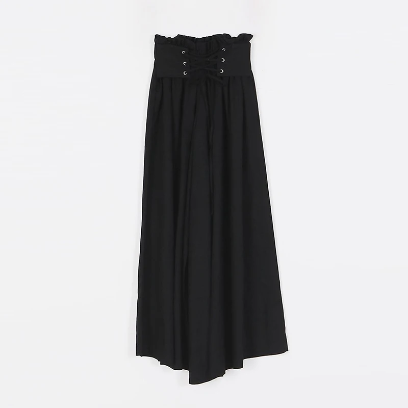 Ancha Sólido Cintura Tobillo longitud Mujeres Pierna Elegante Para Alta Moda Pantalones Rugod De green Verano Con Beige Cómodo Las 2018 Cinturón I8nAqqa7