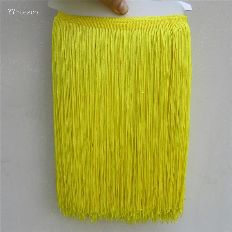 YY-tesco 1 ярд 30 см длинные кружева бахрома отделка кисточкой бахрома отделка для Diy латинское платье сценическая одежда аксессуары кружевная лента - Цвет: Yellow