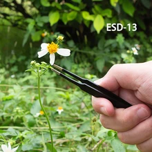 ESD антистатические нержавеющая сталь Tweezers щипцы для технического обслуживания инструменты промышленные прецизионные изогнутые прямые пинцеты Инструменты для ремонта