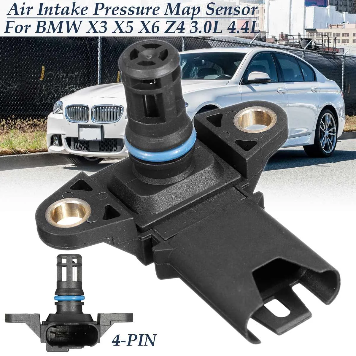 

4Pin Car Manifold Air Intake Pressure Map Sensor for BMW X3 X5 X6 Z4 13627551429 13627585493 Replacement Accessories