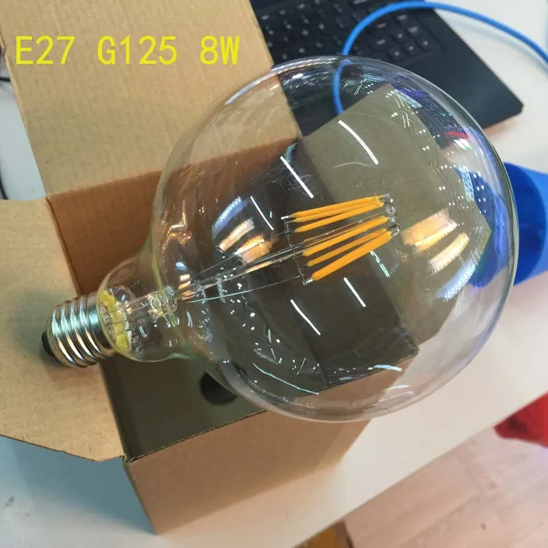 

New Arrival G125 Big Global light bulb 4W/6W/8W filament led bulb E27 clear glass Edison indoor lighting lamp AC 20V 4pcs