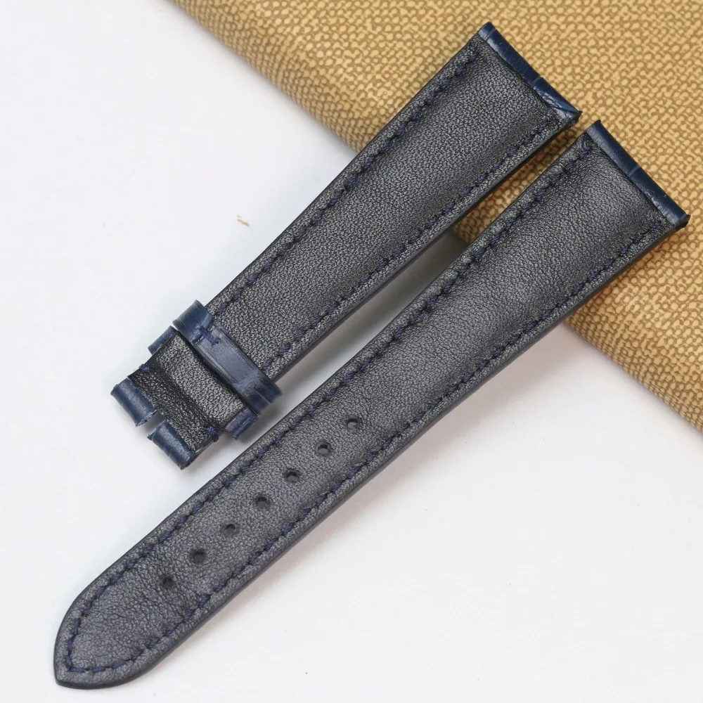 Pesno 20 мм телячьей кожи Топ Слои кожи watchstrap черный, темно-коричневый, темно-синий Смотреть Band Для мужчин часы аксессуар для зенит