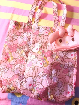 

cool 1PCS 40CM Melody Fashion Anime Portable Shopping Bag Reusable Tote Foldable Handbags Pouch Storage Bags NEW