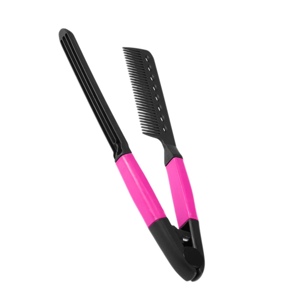 Hot DIY Convenient Hair Straightener Comb V Style Household Anti-static Salon Hairdressing Hair Straightener Comb