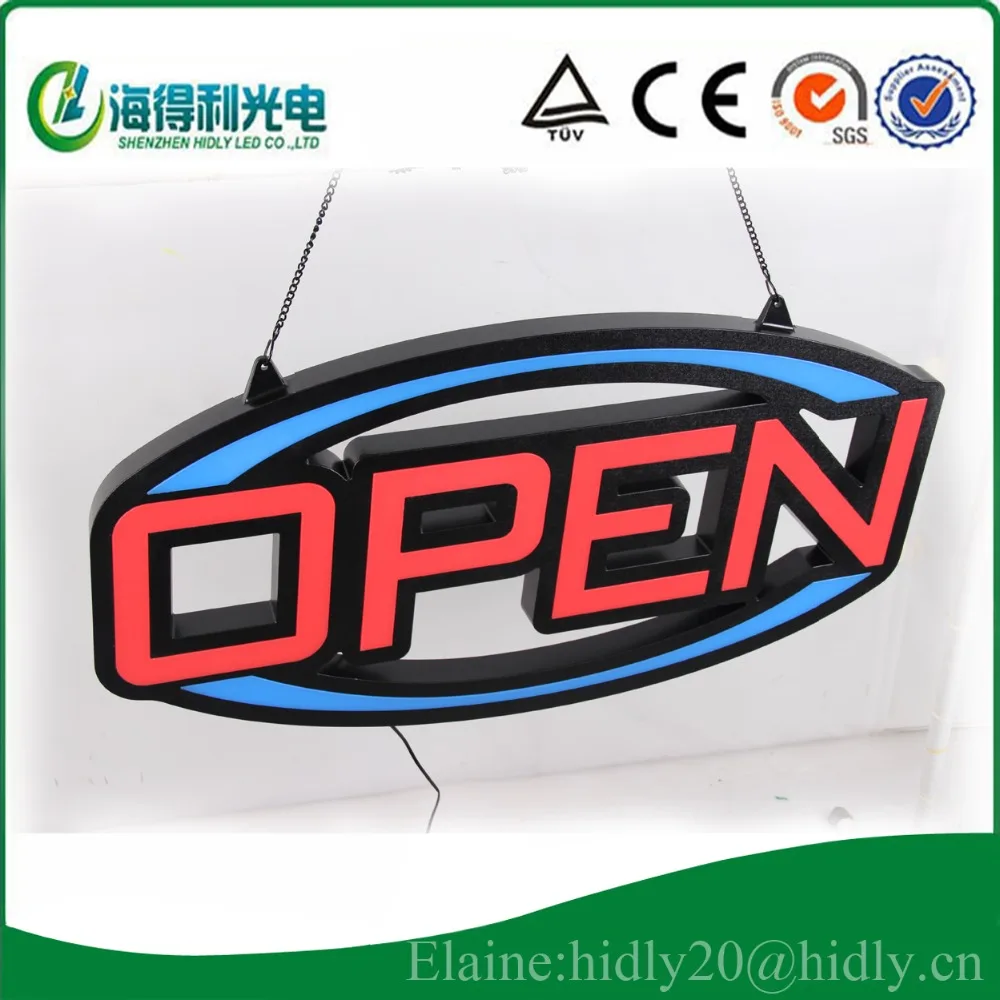 

Hidly wholesale DC12V remote control flashing led animated singage / led open sign / Mini led sign board