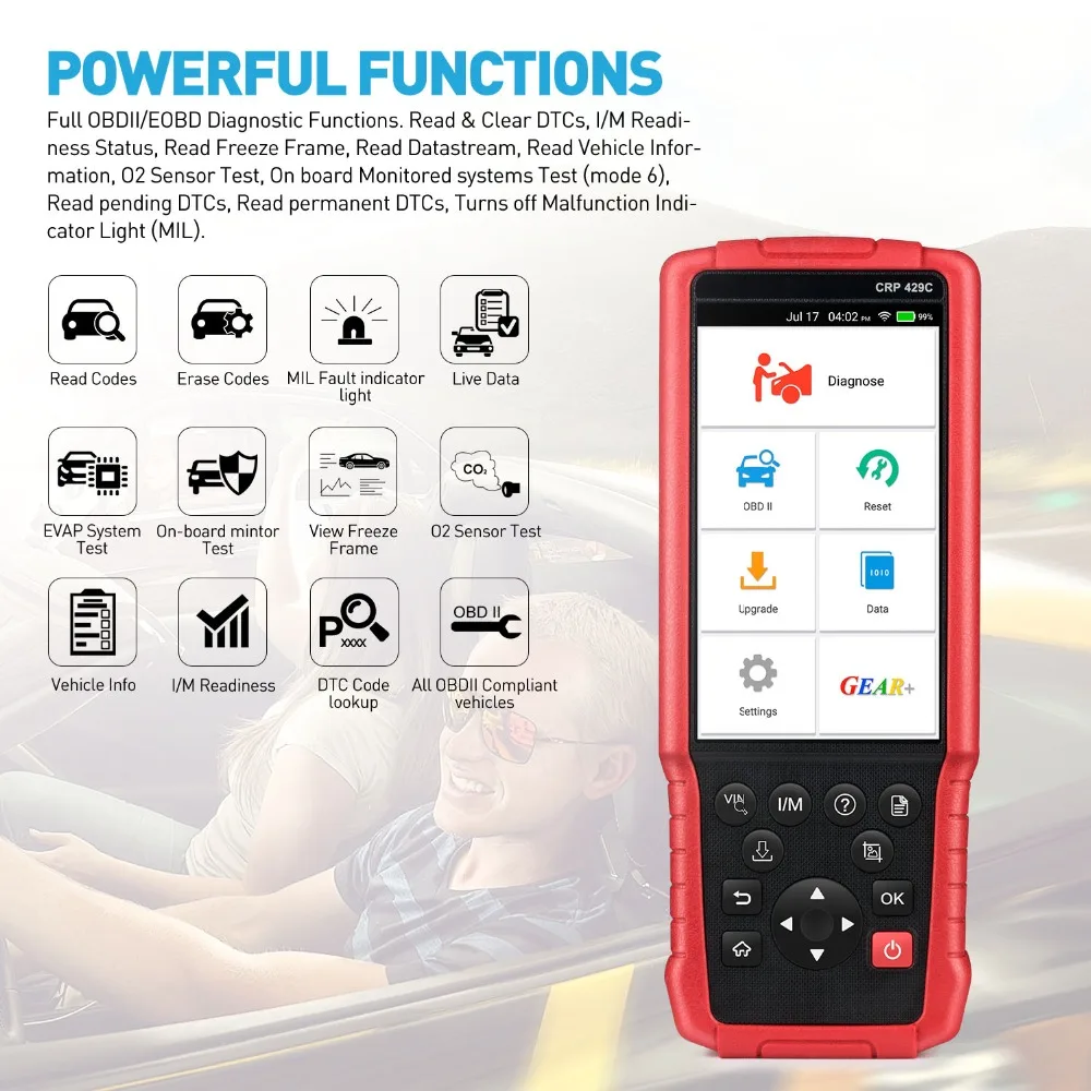 2 шт./лот LAUNCH CRP429C 4 системы OBD2 автоматический сканер для двигателя/ABS/подушки безопасности/AT+ 11 функции сброса CRP 429C OBD2 диагностический инструмент