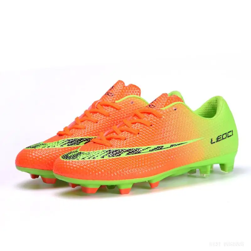 Kid's and Men Outdoor Football Boots Firm Ground Stylish Durable Anti-Slip Cleats Shoes LEOCI Soccer Shoes