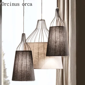 

Italy modern minimalist chandelier living room bedroom Scandinavian light luxury creative personality LED iron pendant lamp