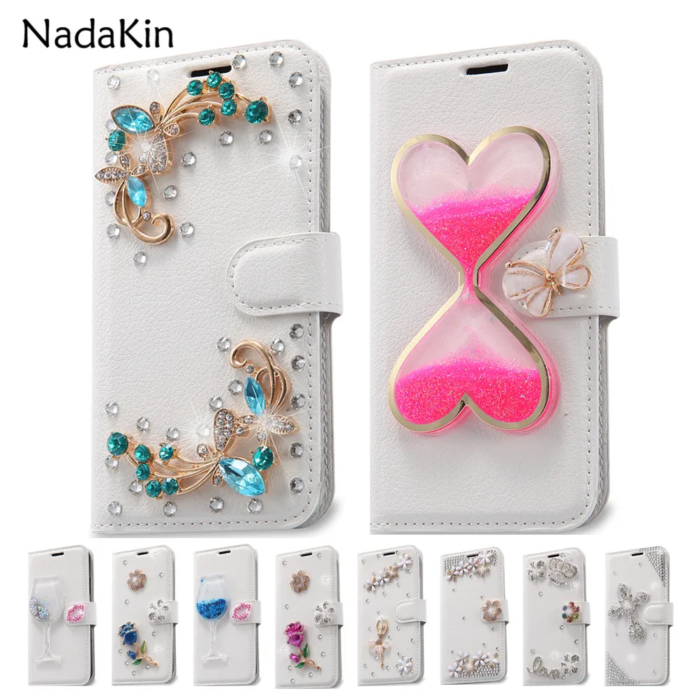 

Rhinestone Flip Leather Wallet Diamond Case for Samsung Galaxy J3 J5 J7 A5 A7 Max Plus Prime C7 C10 2017 2018 with Card Holder