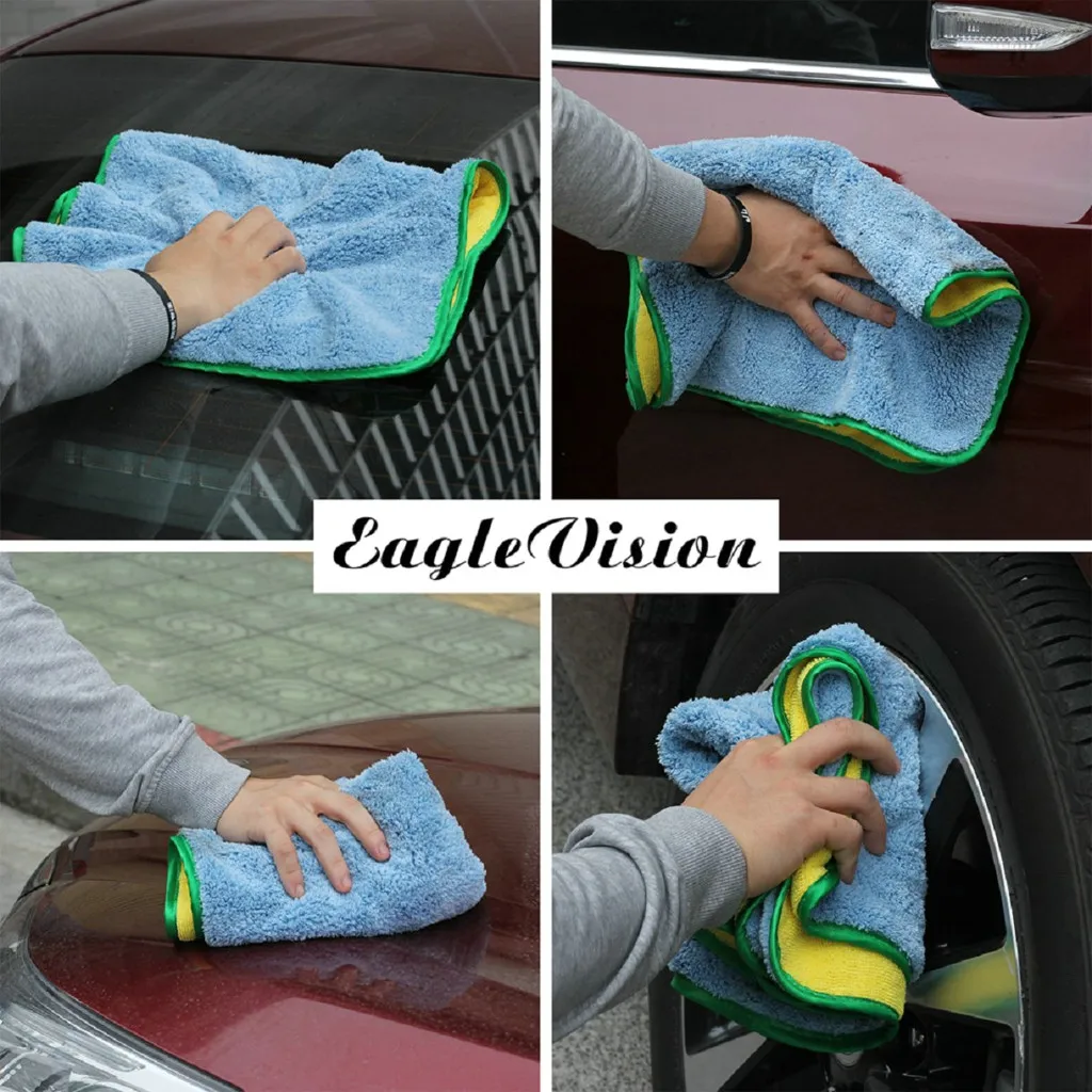 

47x32CM Coral Velvet Water Absorbent Microfiber Car Washing Bath Double-sided Cleaning Salon Towel Camping Dry Hair #YL1