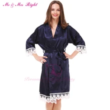 Mr& Mrs Right/, атласный Свадебный халат, модное платье невесты, платье подружки невесты, одноцветная семейная Пижама, кружевная ночная рубашка, халат, кимоно