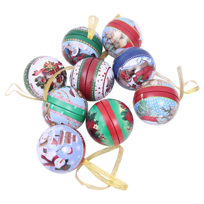

Christmas Tree Decoration Balls Bauble Candy Box Xmas Happy New Year Party Wedding Hanging Ornament Xmas Gifts for Children