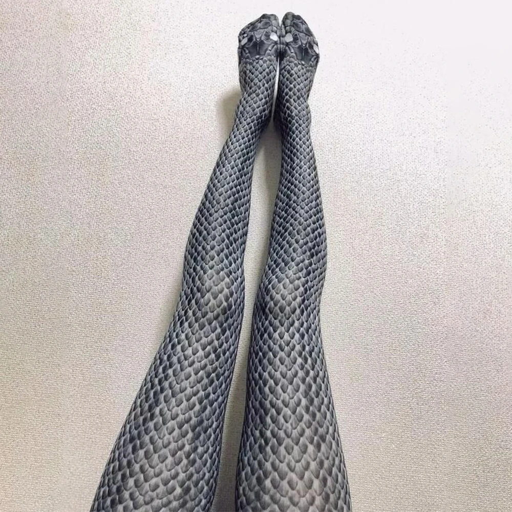 

Women Printed Stretch snake Print stockings Funny lady stocking