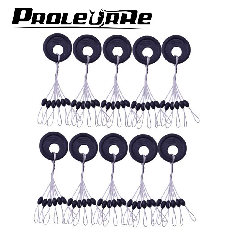 

600Pcs 100Group Black Rubber Stopper Fishing Line Space Bean Connector Fishing Not To Hurt The Vertical Line Beans accessories