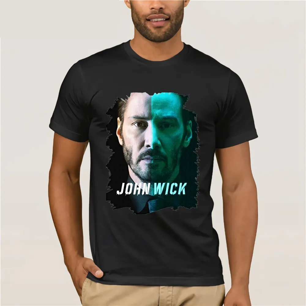 Herrys Мужская футболка John Wick Keanu Reeves серая летняя крутая с коротким рукавом модная