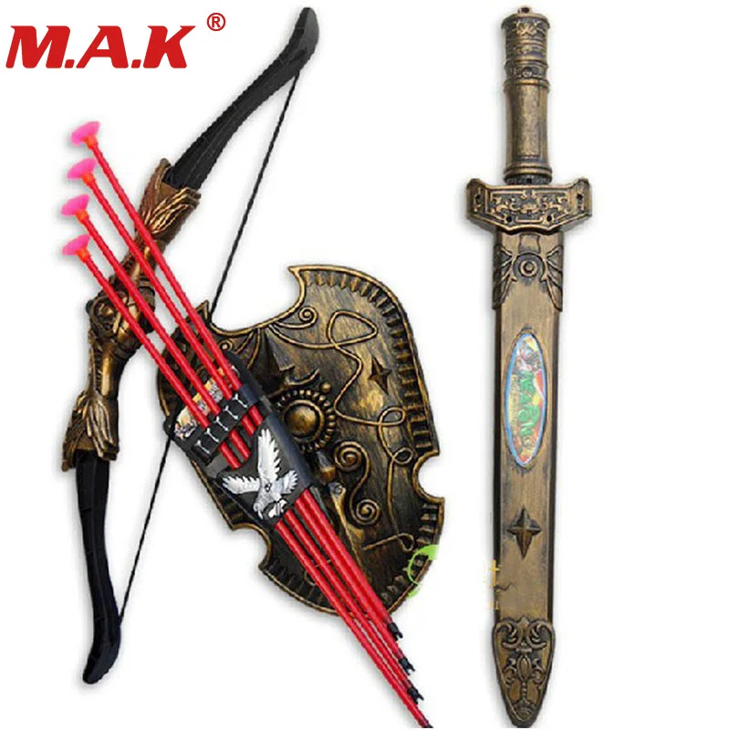 

children toys plastic sword shiled bow and arrow combo simulation archery toy set christmas new year gift for kids