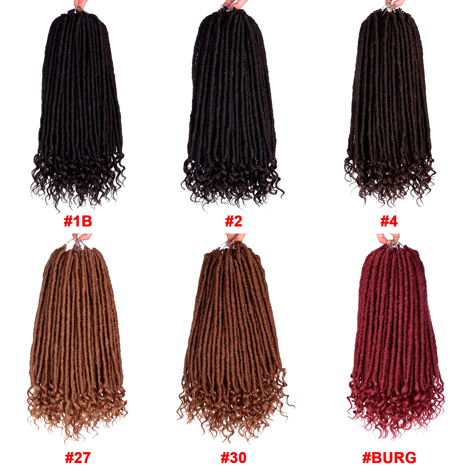Silike 14 18 дюймов мягкие Faux Locs Curly концы крючком плетение волос синтетические волосы