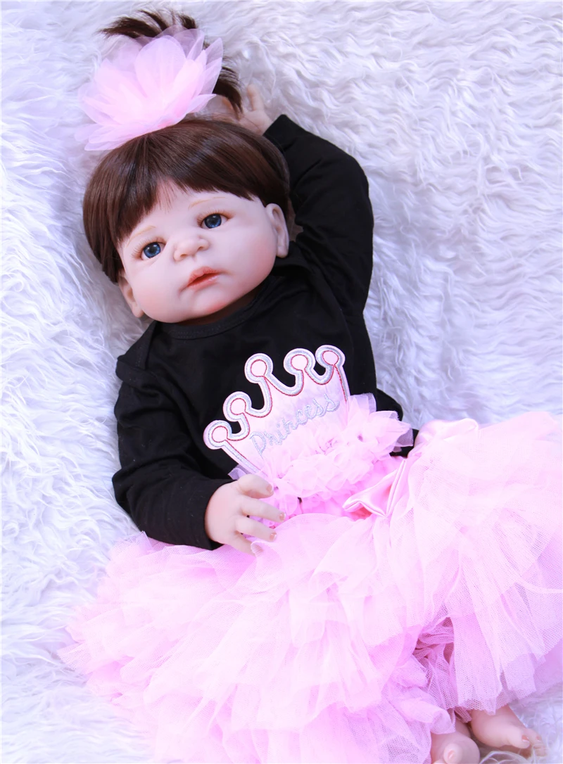 

DollMai reborn babies girl dolls 100% full silicone reborn baby dolls toys for kids princess doll blonde hair wig bebes reborn
