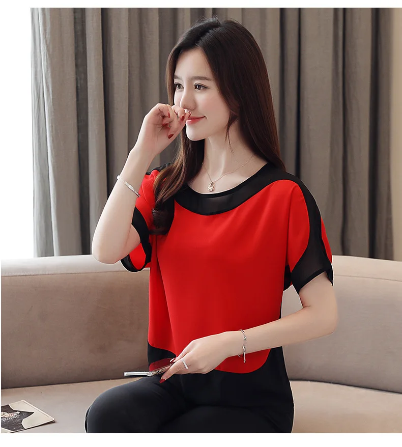 Летняя Элегантная блузка в Корейском стиле, Женская Офисная шифоновая рубашка, женская одежда больших размеров, blusas