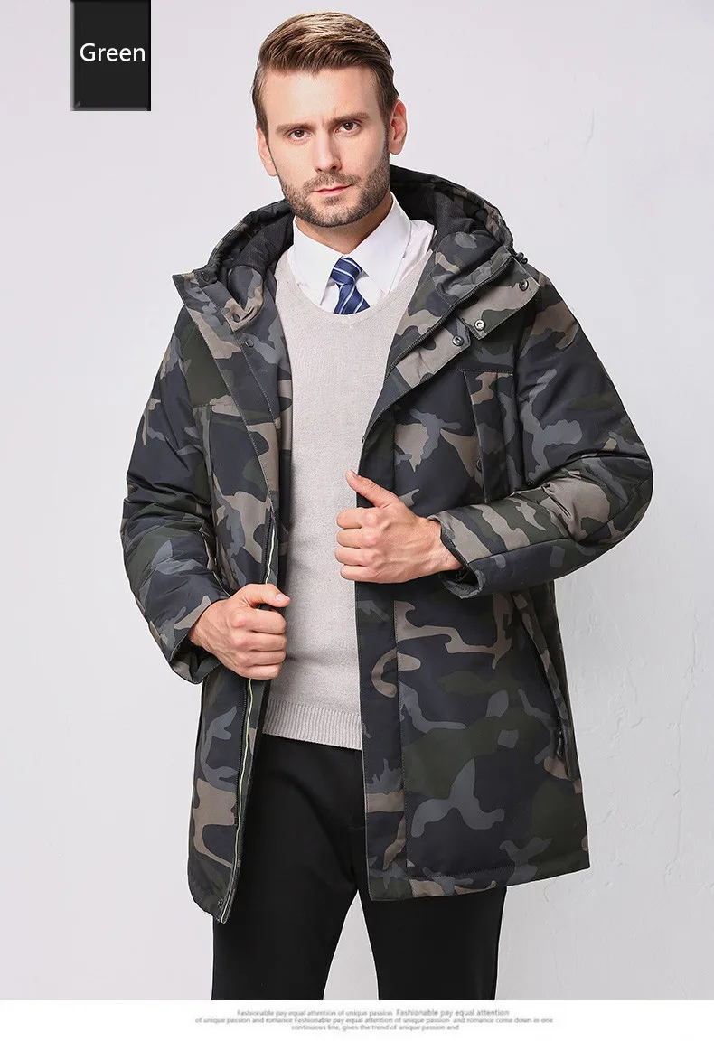 Fashion Winter Jackets Men's Warm Down Coat Parka Thickening Rabbit hair Liner Detachable Turtleneck Windproof Concise  (8)