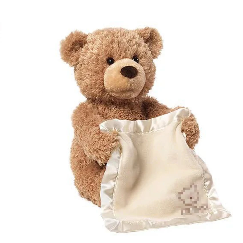 Goede ZXZ Peek a Boo Teddybeer Spelen Verstoppertje Mooie Cartoon Gevulde Kids Verjaardagscadeau 30 cm Leuke Muziek beer Knuffel