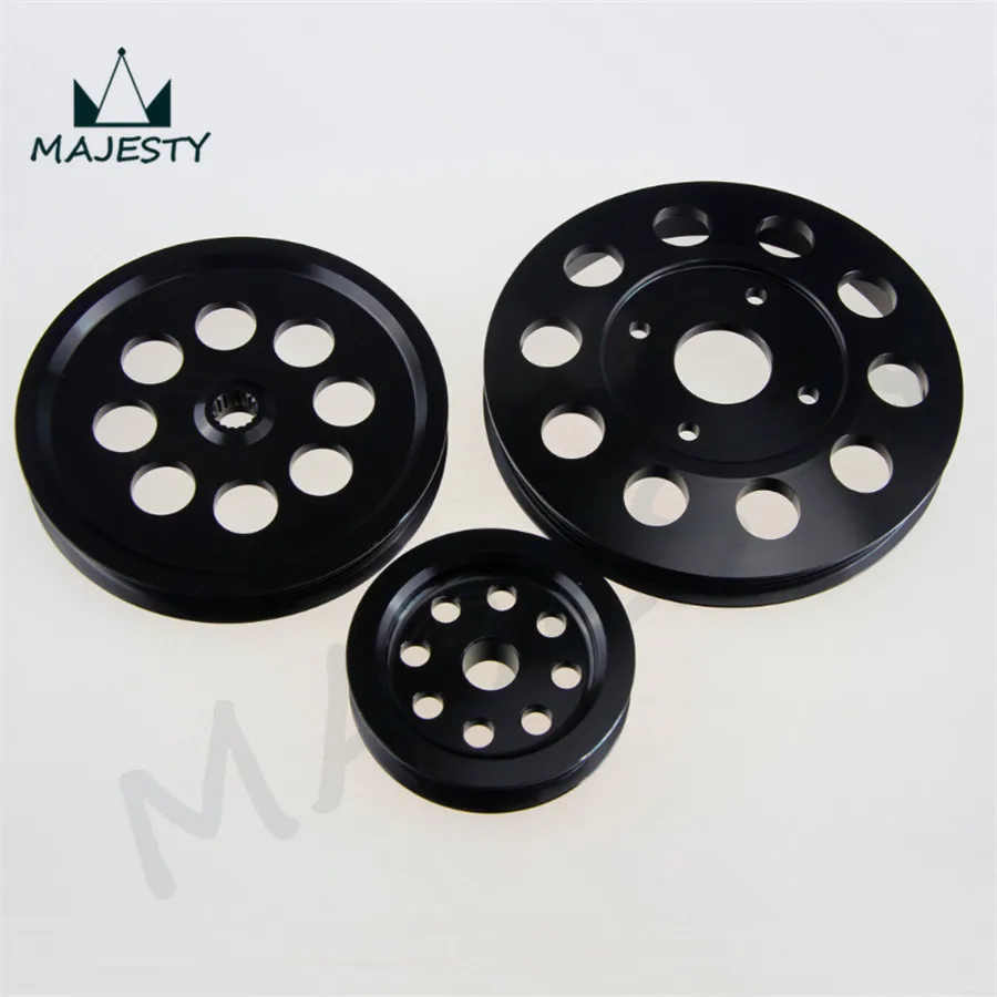 Черный легкий шкив для Nissan skyline GTR RB20 RB25 RB26|crank pulley|pulley cranknissan |