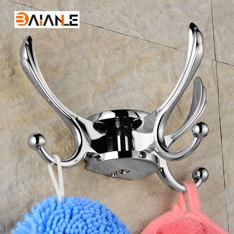 Золотистая вешалка для одежды с тремя крючками|robe hook|hooks for bathroomgold coat hooks |