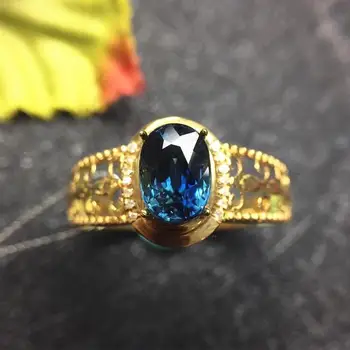 

Sapphire ring 18k gold ring Free shipping Natural and real sapphire Fine sapphire Gem 5*7mm