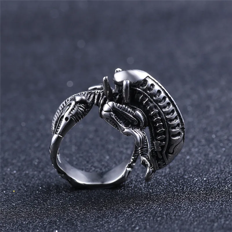 Modyle 2018 New Silver Color Stainless Steel Punk Rock Ring for Men Cool Gift Jewelry