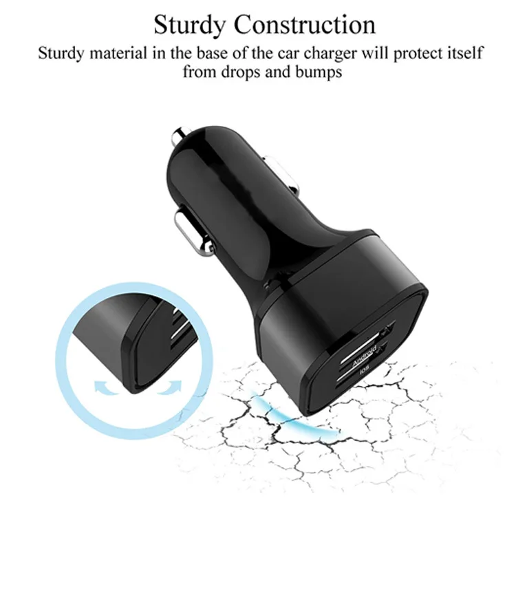Двойное USB 2.4A быстрое автоматическое автомобильное зарядное устройство с