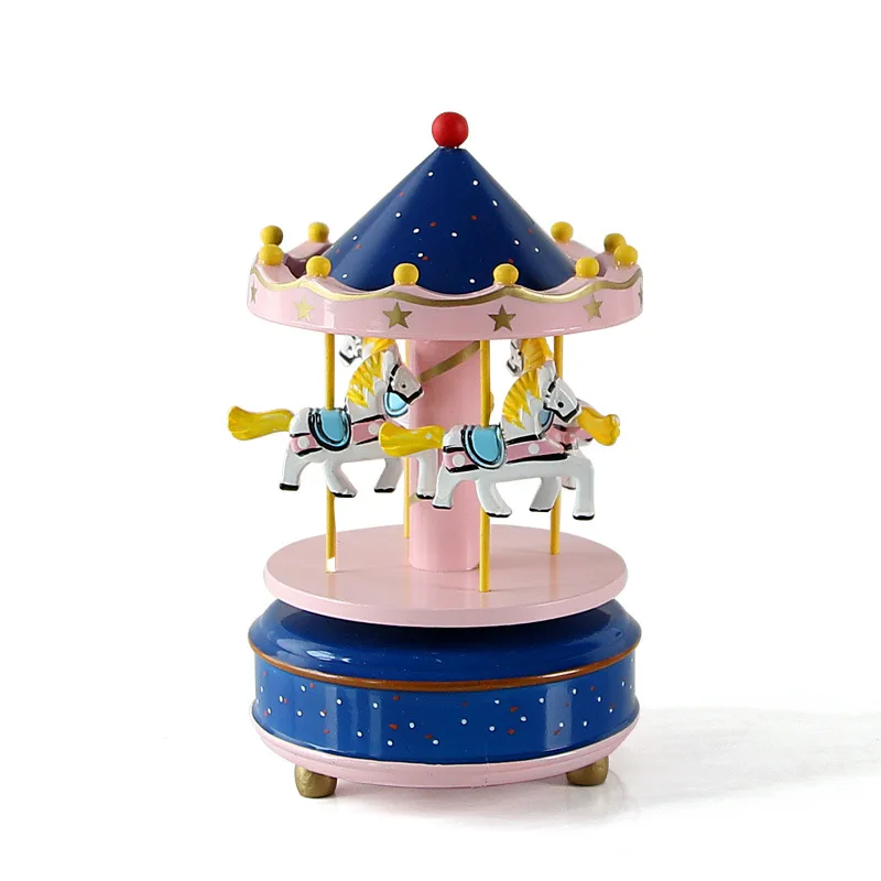 Vintage-Wooden-Merry-Go-Round-Carousel-Music-Box-Kids-Children-Girls-Christmas-Birthday-Gift-Toy-Wedding