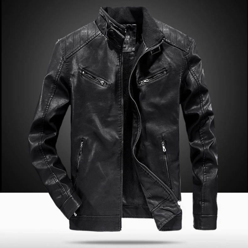 Новые Классические Для Мужчин's Кожаные куртки Slim Fit ПУ куртка мужской мотоцикл кожаная куртка топы и пиджаки Весте en cuir pour homme