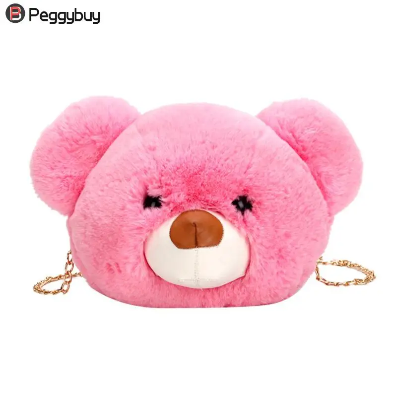 

2018 Cute Plush Bear Shape Women Handbag Crossbody Shoulder Bags Ladies Girls Casual Chain Messenger bag Bolsa Feminina