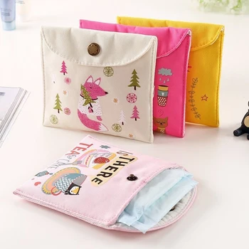 

Girls Diaper Sanitary Napkin Storage Bag Canvas Sanitary Pads Package Bags Coin Purse Jewelry Organizer Credit Card Pouch Case 3