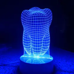 USB кабель зуб лампы 3D ночник Дистанционное управление Иллюзия голограммы ночник лампа настольная лампа прикроватные лампы в качестве