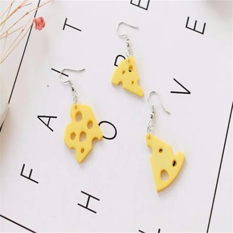 

Free Shipping Fashion new ladies jewelry Cute funny cream cheese wild irregular earrings single Girl accessories wholesal
