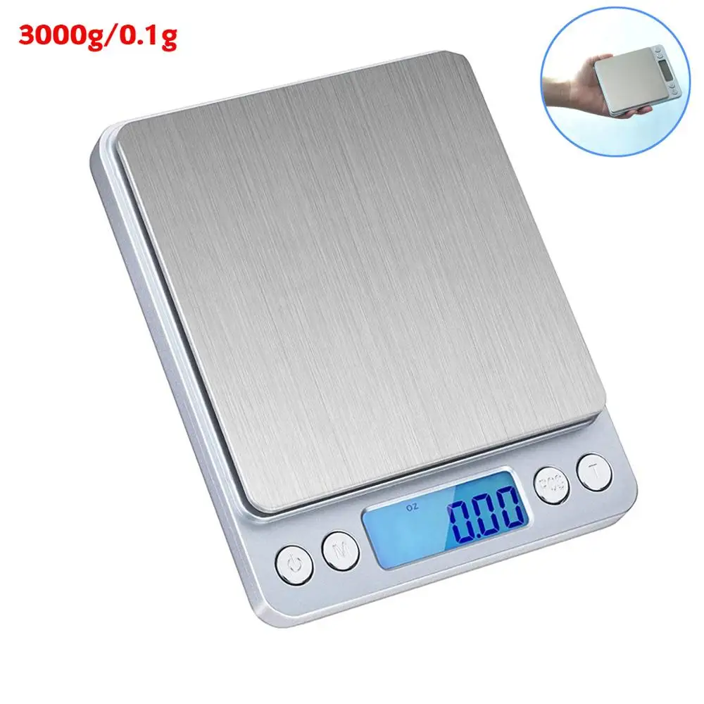 

Digital Kitchen Scale High-Precision Food Scale Multifunction Digital Pocket Scale with LCD Display 3Kg