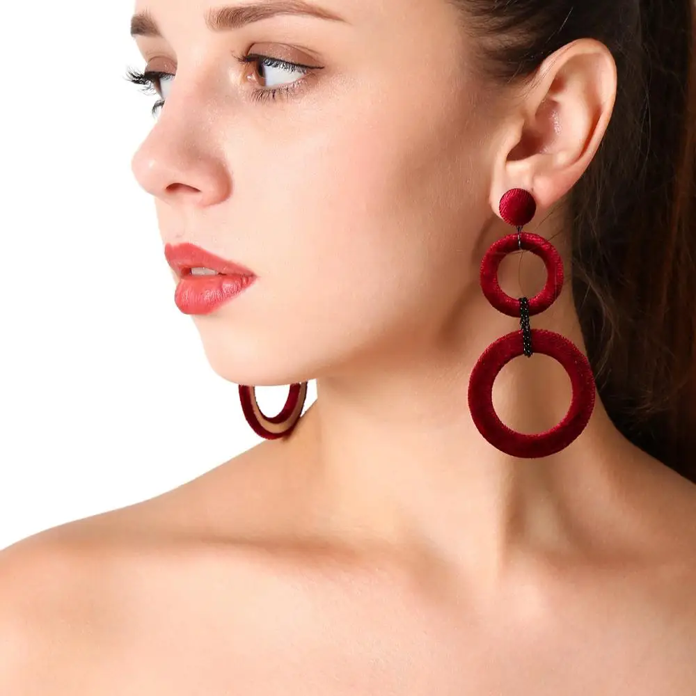 

Earrings Round Shell Pendant Fashion Bohemian Crystal Gifts Drop Dangle Earrings For Women Jewelry Boho Style